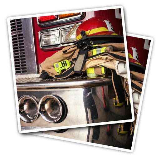 Vinyl stickers fireman - 2x,