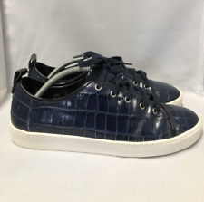 Jigsaw Blue Crocodile Style Real Leather Lace Up Shoes Trainers EU 40 UK 7