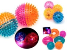 6cm 10cm Flashing LIGHT UP Ball SQUEAKY Ball Spiky Bouncy Kids Dog Balls Pet Toy