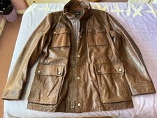 Hugo Boss Brown Leather Field Jacket. Excellent Condition. Size 052/XL.
