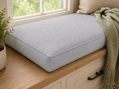 Light gray linen piped - light,