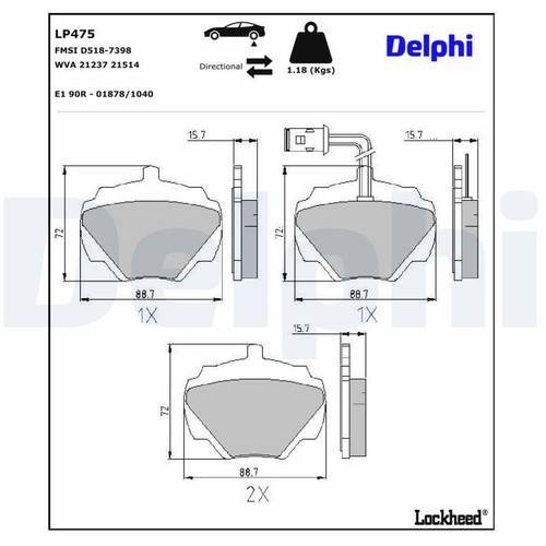 Lp475 brake pad set - brake,