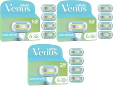 Gillette Venus Extra Smooth Razor Blades | New | 3 Packs of 4 | 12 Refills