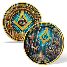 Masonic Challenge Coin Freemason Prayer Coin All-Seeing Eye Mason Souvenir Badge