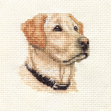 YELLOW LABRADOR RETRIEVER dog, puppy ~ Full counted cross stitch kit FIDO STUDIO