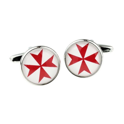 Red maltese cross round - red,