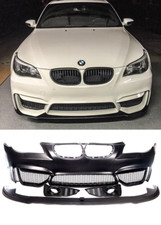 BMW 5 SERIES E60 E61 M4 STYLE LOOK FRONT BUMPER & SPLITTER GRILLES FOGLIGHTS UK