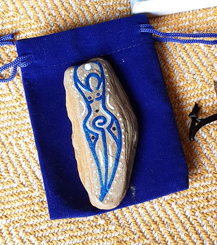 Hand painted spiral goddess - painted,