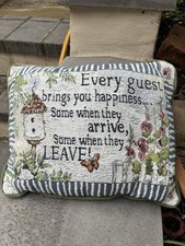 Mini Feature Tapestry Cushion “Every Guest” Humorous Quote Text