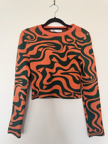 Zara orange green swirl - zara,
