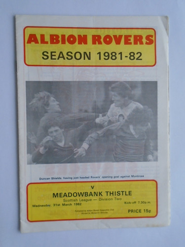 Albion rovers meadowbank - rovers, v