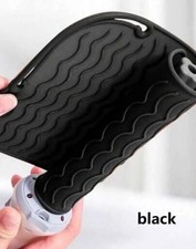 Black Heat Resistant Silicone Mat Pouch For Hair Straighteners & Curling Iron