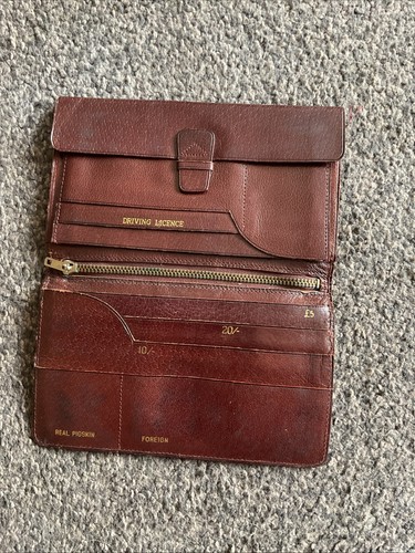 Vintage pigskin wallet genuine - vintage,