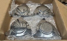 JAGUAR MK2, ASTON MARTIN SET OF 3 EARED WHEEL SPINNERS FOR WIRE WHEELS CHROME