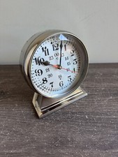 Rare World Globe Clock Table Watch Silver