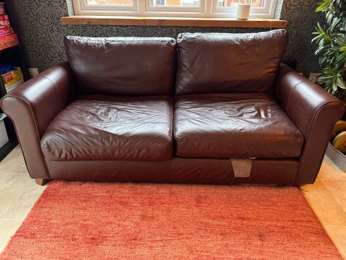 John lewis leather sofa large - john,
