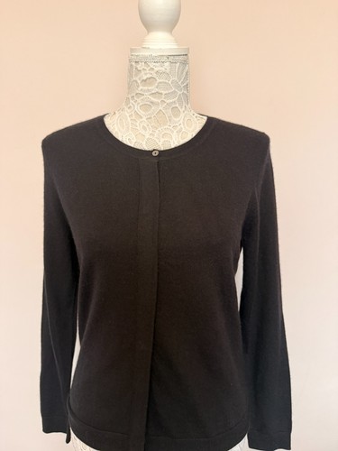 Pure black cashmere cardigan
