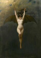 Vintage French Albert Pénot The Bat Woman 1912 Print Poster Wall Art Picture A4+
