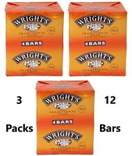 Wright's Coal Tar Soap 100g Traditional Antiseptic 3 Packs of 4 (12 Bars Total)