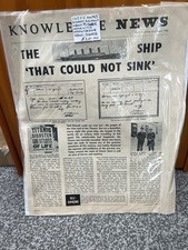 KNOWLEDGE NEWS 1963 A Short Account Of TITANIC Scarce Item
