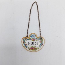 Vintage Coalport Decanter Label W5.3cm Bone China Port White Gold Multi FLT-FPL