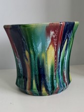 Made In Belgium Vintage Drip Glaze Vase Planter