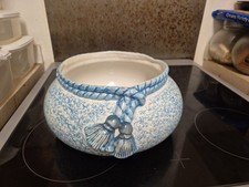 Large Decorative Blue And White Ceramic Planter