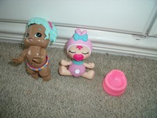 UNUSUAL BABY DOLLS SUNKISSED MOOSE & TMA BABY WITH DUMMY c2014 IDEAL DOLLS HOUSE