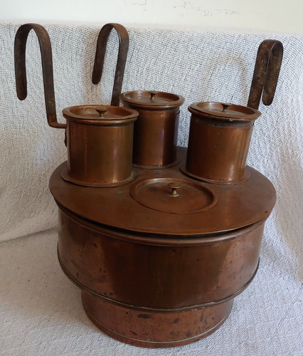 Vtg antique copper - copper, triple