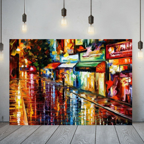 Leonid afremov rain night - leonid,