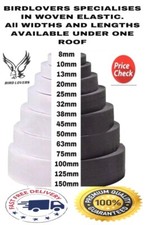 PREMIUM WHITE/BLACK FLAT WOVEN ELASTIC BAND SEWING GARMENT VARIOUS LENGTHS/WIDTH