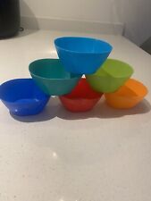 6x plastic oval bowls kids party jelly ice cream soup cereal camping