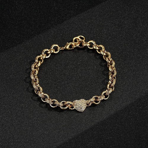 Women 9ct gold crystal heart - 9ct,