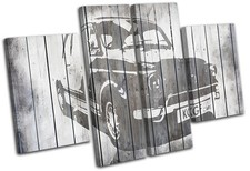 Fiat 500 Shabby Chic Transportation MULTI Leinwand Wand Kunst Bild drucken