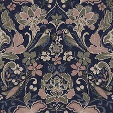 DAMASK WALLPAPER GLITTER METALLIC MATTE FOIL SILVER ROSE GOLD & MORE