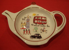 JAMES SADLER ~  LONDON TRAVEL BUS TAXI BIG BEN ETC ~ TEAPOT SHAPE TEABAG HOLDER