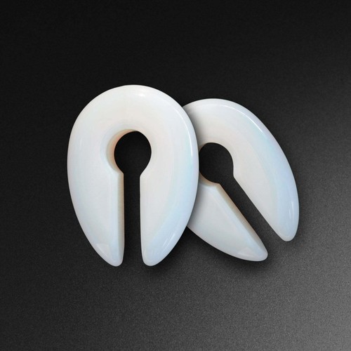 Opalite keyhole stone ear - opalite,