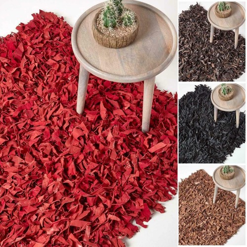 Dallas leather shaggy rug for - dallas,
