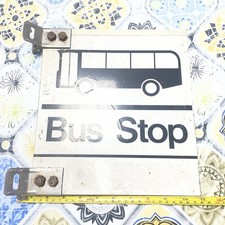 Vintage Bus Stop Sign Double