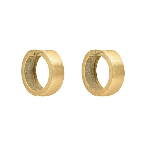 Brushed chunky hoop earrings - brushed,