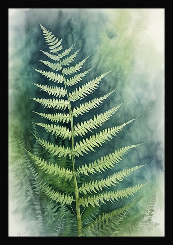 Fern fronds timeless - fronds, framed