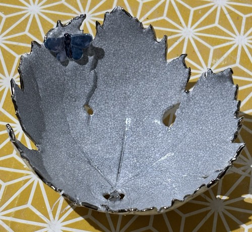 Porcelain vine leaf dish - porcelain,