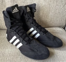 Adidas Box Hog 2 Boxing Boots Black White UK Size 10.5 Boxing Boots Mens 
