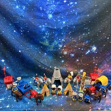 Vintage Cowboy & Indians Bundle Joblot Figures Plastic Native American Shelcore