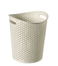 Cream Rattan Waste Paper Bin