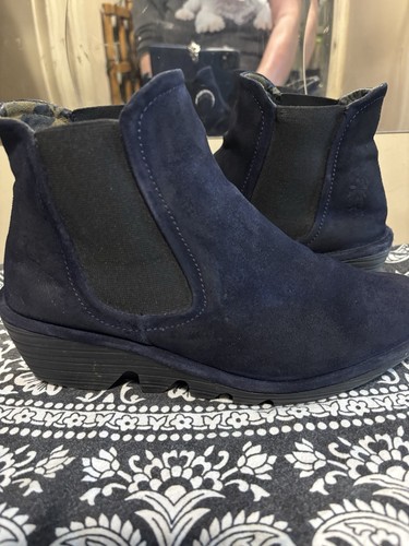 Fly london navy ankle boots - navy,