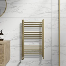 RadiLux Heated Towel Rail Brushed Brass 750 x 450mm Flat