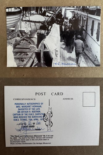 Signed titanic postcard - signed,