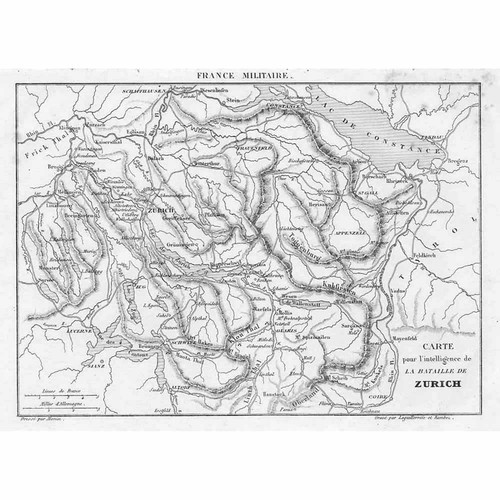 Zurich environs antique map - environs,
