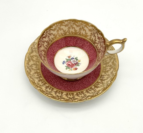 Aynsley red gold bone - bone, china